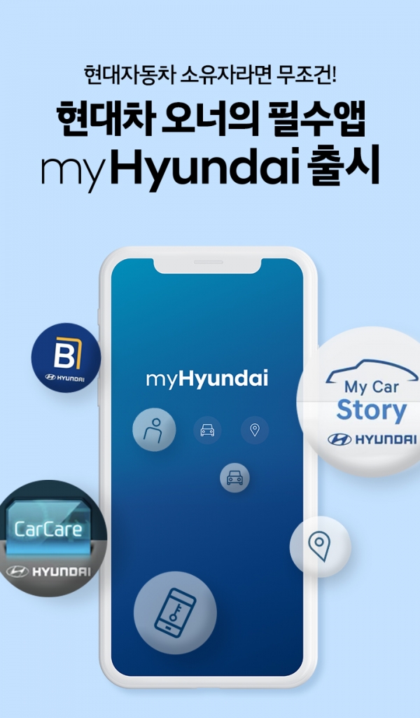 현대차가 출시한 myHyundai는 나에게 맞는 현대자동차의 모든 서비스와 콘텐츠가 담겨있는 모바일 앱으로 현대차의 새로운 카 라이프 플랫폼이다
