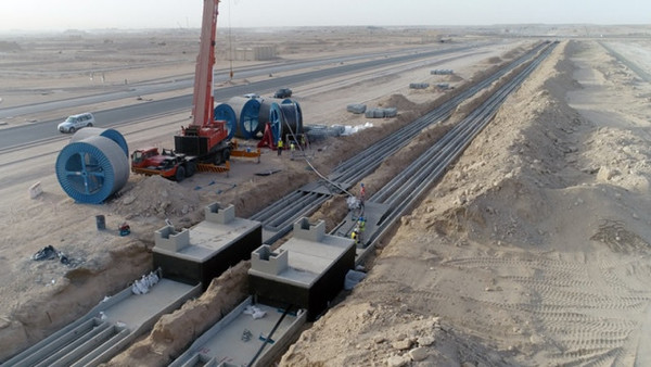 대한전선의 중동 쿠웨이트 전력망 구축 현장