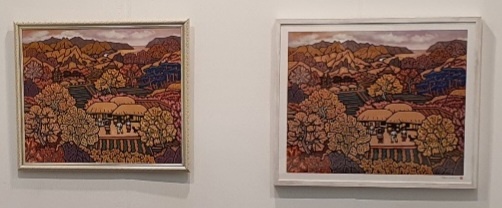이한우화백 전시 작품 “아름다운우리강산” (오른쪽 진품 왼쪽 에디션)