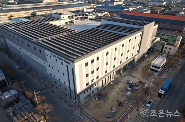 강서구 녹산에 설립중인 한선엔지니어링 신사옥 본사 전경[한선엔지니어링 제공]