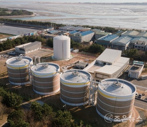 녹산하수처리시설 소화조 및 발전시설 전경[부산환경공단 제공]